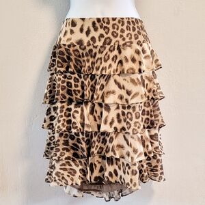 10 P Y2K Talbots Ruffle Cheetah Print Teired Fairy Grunge Goblincore Going Out